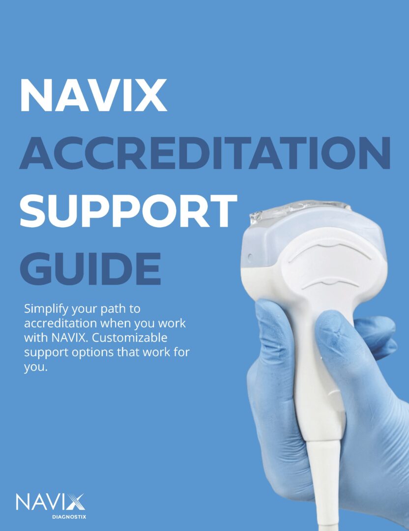 Accreditation_LeadMagnet_Page_01 Hand holding a white device with NAVIX accreditation support guide text.